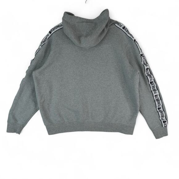 Marvel The Punisher Hoodie Mens XL Gray Sweatshirt Skull Graphic Sleeve Logo - Picture 3 of 9